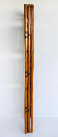 Vintage Bohemian Rattan 3 Panel Folding Screen Room Divider - 4416386