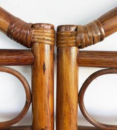 Vintage Bohemian Rattan 3 Panel Folding Screen Room Divider - 4416420