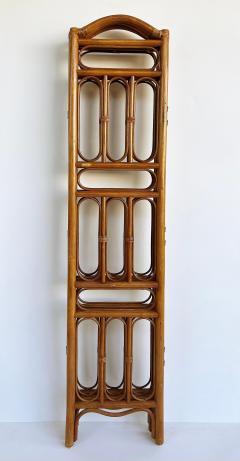 Vintage Bohemian Rattan 3 Panel Folding Screen Room Divider - 4416453
