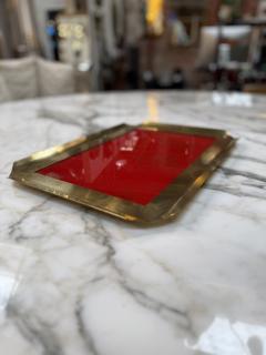 Vintage Bras Tray with Red Glass Insert - 4628412