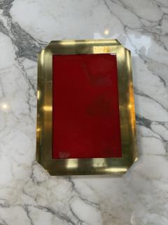 Vintage Bras Tray with Red Glass Insert - 4628416