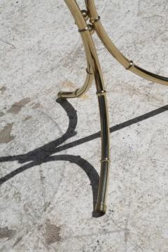Vintage Brass Bamboo Side Table with Glass Top - 4148046