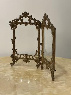 Vintage Brass Baroque Hinged Double Picture Frame - 3465172