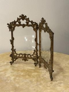 Vintage Brass Baroque Hinged Double Picture Frame - 3465173