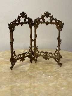 Vintage Brass Baroque Hinged Double Picture Frame - 3465174