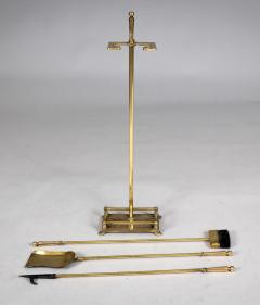 Vintage Brass Fireplace Tool Set and Stand - 4420368
