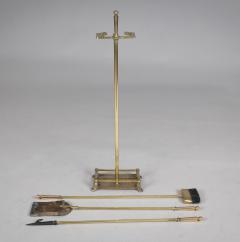Vintage Brass Fireplace Tool Set and Stand - 4420369