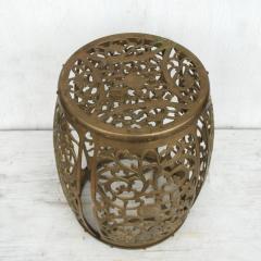 Vintage Brass Fretwork Stool - 2795297