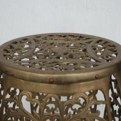 Vintage Brass Fretwork Stool - 2795300