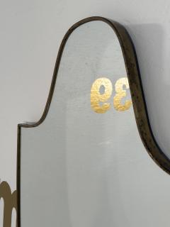 Vintage Brass Italian Shield Wall Mirror 1960s - 3614500
