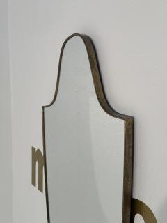 Vintage Brass Italian Shield Wall Mirror 1960s - 3614502