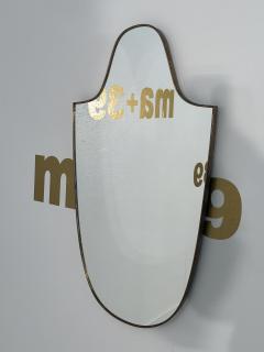 Vintage Brass Italian Shield Wall Mirror 1960s - 3614504