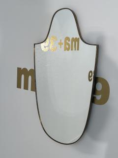 Vintage Brass Italian Shield Wall Mirror 1960s - 3614505