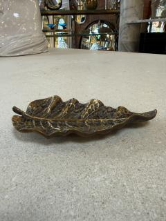 Vintage Brass Leaf Trinket Dish Decorative Catchall Bowl - 4555545