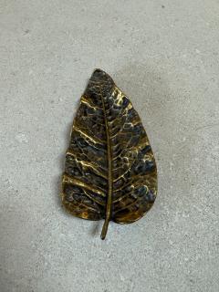 Vintage Brass Leaf Trinket Dish Decorative Catchall Bowl - 4555546