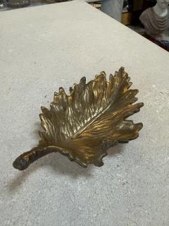 Vintage Brass Maple Leaf Dish Catchall Bowl - 4557116