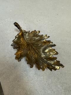 Vintage Brass Maple Leaf Dish Catchall Bowl - 4557119