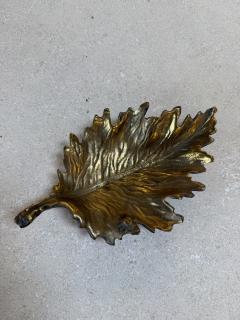 Vintage Brass Maple Leaf Dish Catchall Bowl - 4557120