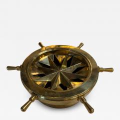 Vintage Brass Nautical Ship Wheel Ashtray - 4568168