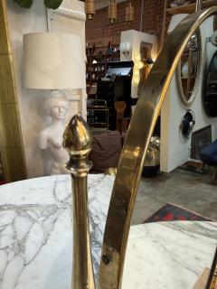 Vintage Brass Oval Vanity Mirror with Marble Base - 4583502