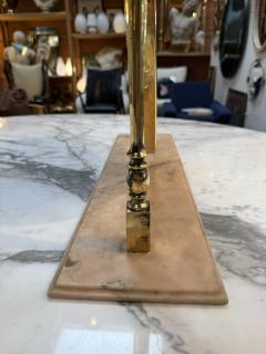 Vintage Brass Oval Vanity Mirror with Marble Base - 4583503