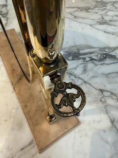 Vintage Brass Oval Vanity Mirror with Marble Base - 4583508