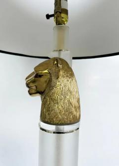 Vintage Brass Panther Head Floor Lamps with Lucite Pair - 3516453