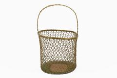Vintage Brass Wire Mesh Basket - 4684942