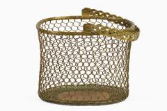 Vintage Brass Wire Mesh Basket - 4684943