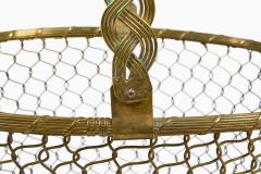 Vintage Brass Wire Mesh Basket - 4684946