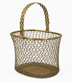 Vintage Brass Wire Mesh Basket - 4689348