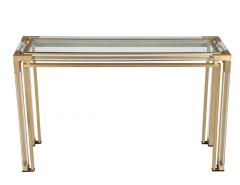 Vintage Brass and Acrylic Console Table with Glass Top 1970 s - 3388907