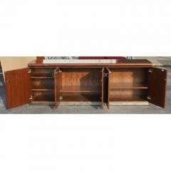 Vintage Brass and Burl Credenza Breakfront Cabinet - 3529552