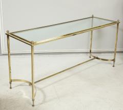 Vintage Brass and Chrome Glass Top Console Table - 1918867