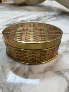 Vintage Brass and Copper Woven Box - 4371628