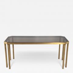 Vintage Brass and Smoked Glass Console Table - 3518406