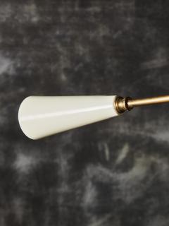 Vintage Brass and White Enameled Metal Sputnik Chandelier - 1728426