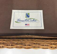 Vintage Braxton Culler Havana Woven Rattan Wingback Chairs Pair - 4432412