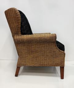 Vintage Braxton Culler Havana Woven Rattan Wingback Chairs Pair - 4432471