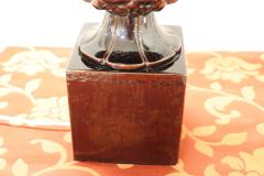 Vintage Brown Bineapple Ceramic Table Lamp 1970s - 2852474