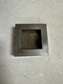 Vintage Brushed Metal Square Catchall Tray with Patina - 4564231