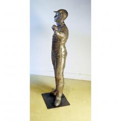 Vintage Brushed Steel Jockey Figurine - 1832778