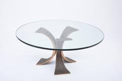 Vintage Brutalist Coffee Table Made of Bronze and Glass - 1961047