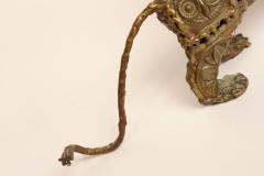Vintage Brutalist Embossed Brass and Steel Lion Sculpture by Pal Kepenyes - 4738259