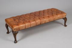 Vintage Buttoned Leather Bench - 4307757