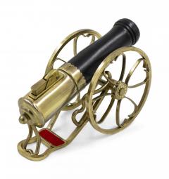 Vintage Cannon Shaped Iron and Brass Table Lighter - 4195541