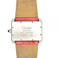 Vintage Cartier Divan 2612 Ladies Wrist Watch W Pink Leather Strap - 3601488