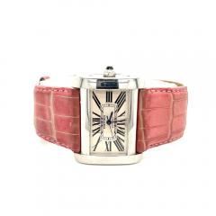 Vintage Cartier Divan 2612 Ladies Wrist Watch W Pink Leather Strap - 3601490