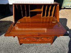Vintage Carved Asian Drop Front 5 Drawer Secretary - 4511370