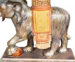 Vintage Carved Wood And Painted Elephant Form Table - 4139904